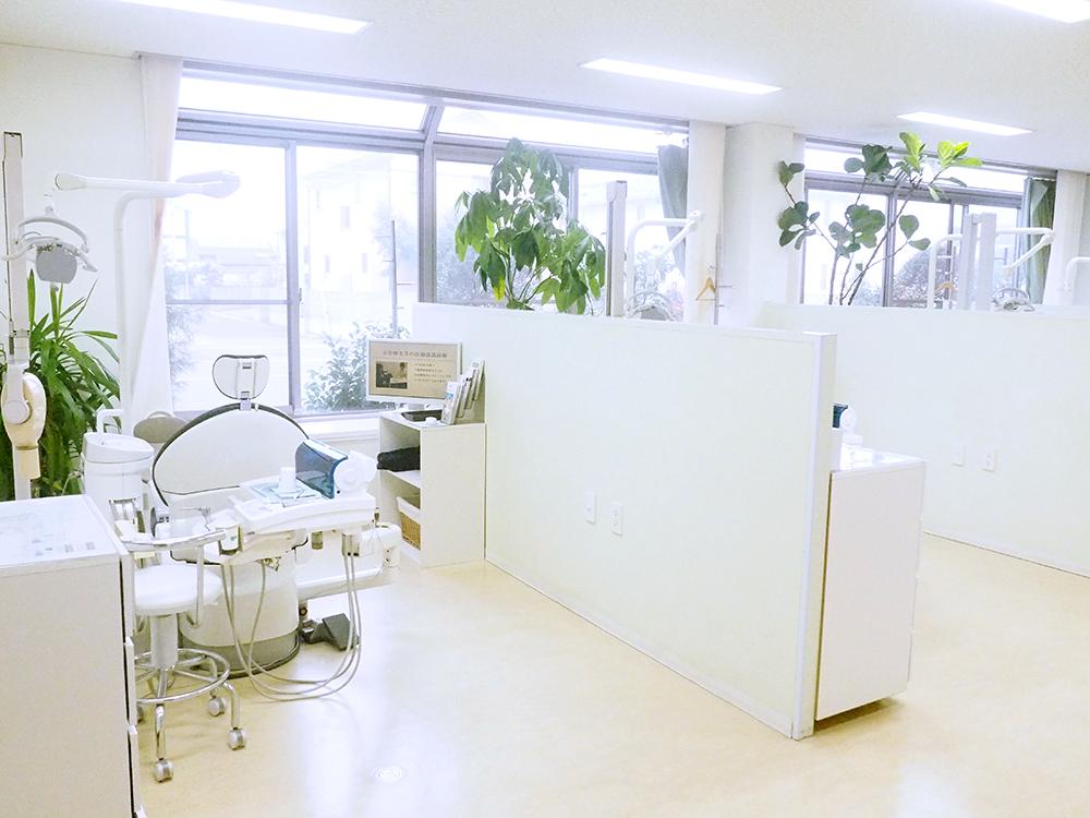 診療室：CURE（治療棟）自然光を多く取り入れた明るい空間で治療を行います。